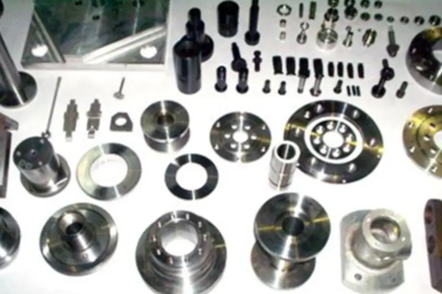 Precision turned parts laid out for inspection