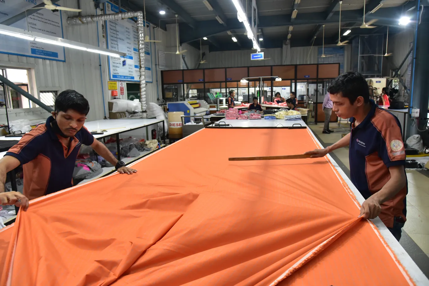 Cutting table in the apparel centre